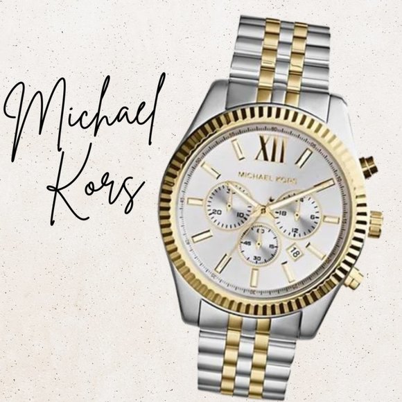Michael Kors Other - Luxurious MICHAEL KORS Oversized Lexington Two-Tone Watch in Gold/Silver